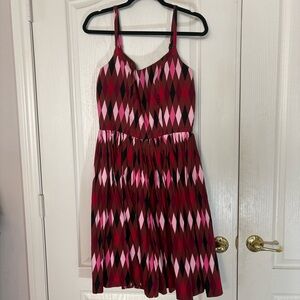 Pinup girl clothing harlequin Jenny dress large FLAWED